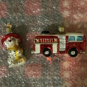 Fire Department Ornaments - Fire Truck and Dalmatian